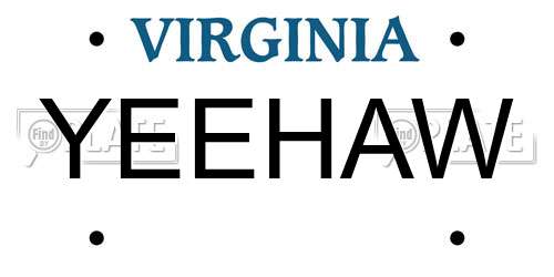 YEEHAW Virginia License Plate