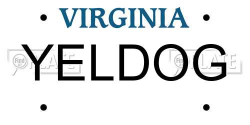 YELDOG Virginia License Plate