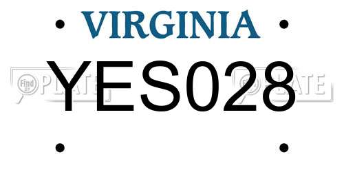 YES028 Virginia License Plate