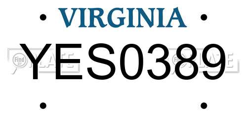YES0389 Virginia License Plate