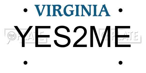 YES2ME Virginia License Plate