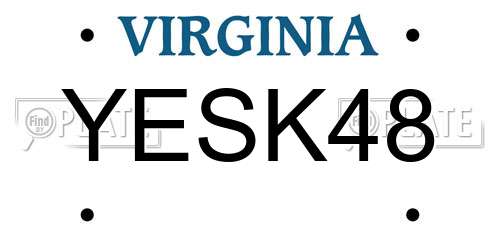 YESK48 Virginia License Plate