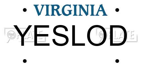 YESLOD Virginia License Plate