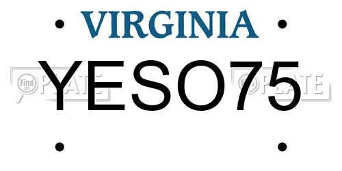 YESO75 Virginia License Plate