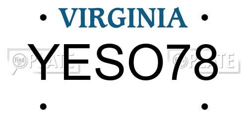 YESO78 Virginia License Plate