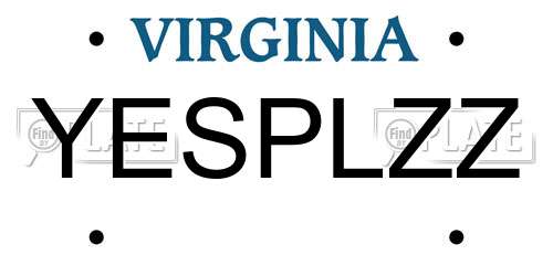 YESPLZZ Virginia License Plate