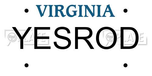 YESROD Virginia License Plate