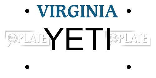 YETI Virginia License Plate