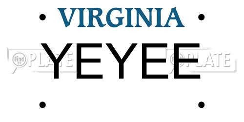 YEYEE Virginia License Plate