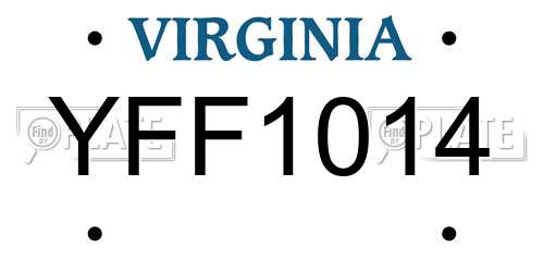 YFF1014 Virginia License Plate
