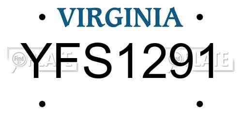 YFS1291 Virginia License Plate