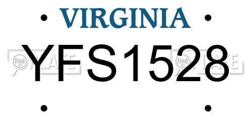 YFS1528 Virginia License Plate
