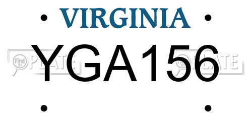 YGA156 Virginia License Plate