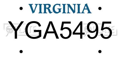 YGA5495 Virginia License Plate
