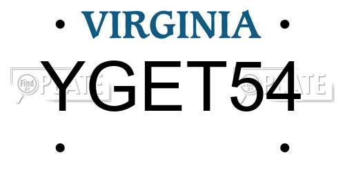 YGET54 Virginia License Plate
