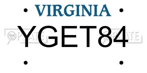 YGET84 Virginia License Plate
