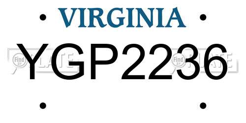 YGP2236 Virginia License Plate