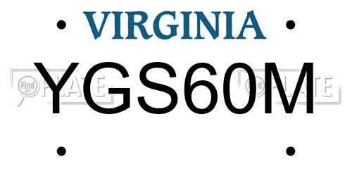 YGS60M Virginia License Plate