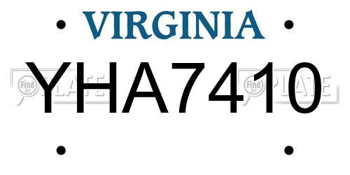 YHA7410 Virginia License Plate