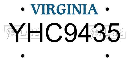 YHC9435 Virginia License Plate