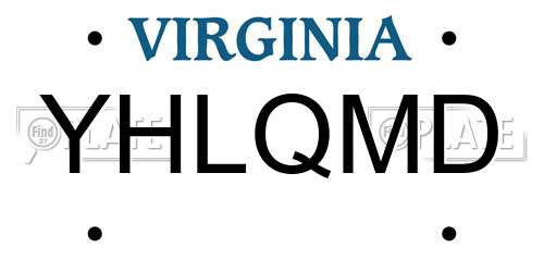 YHLQMD Virginia License Plate
