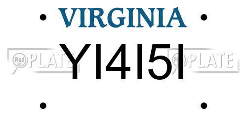 YI4I5I Virginia License Plate