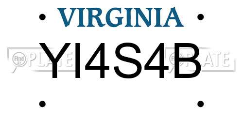 YI4S4B Virginia License Plate