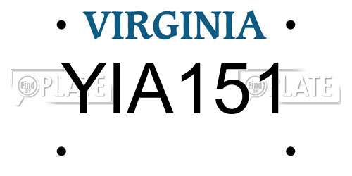 YIA151 Virginia License Plate