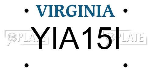 YIA15I Virginia License Plate