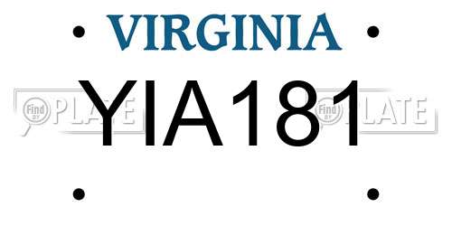 YIA181 Virginia License Plate