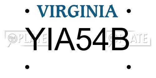 YIA54B Virginia License Plate