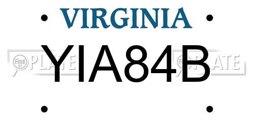 YIA84B Virginia License Plate