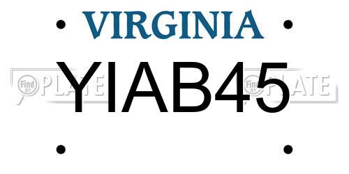 YIAB45 Virginia License Plate