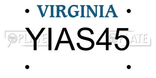 YIAS45 Virginia License Plate