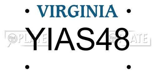 YIAS48 Virginia License Plate