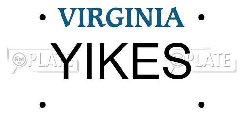 YIKES Virginia License Plate