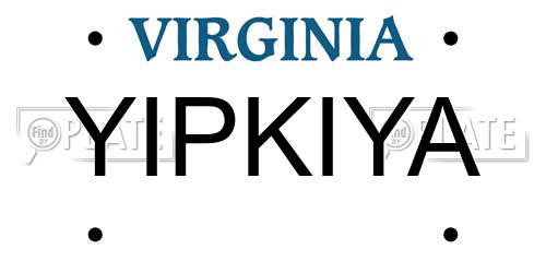 YIPKIYA Virginia License Plate