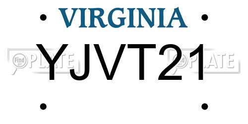 YJVT21 Virginia License Plate
