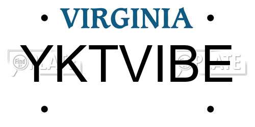 YKTVIBE Virginia License Plate