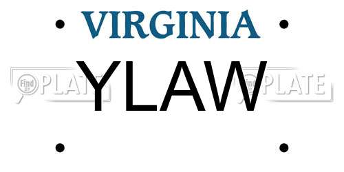 YLAW Virginia License Plate