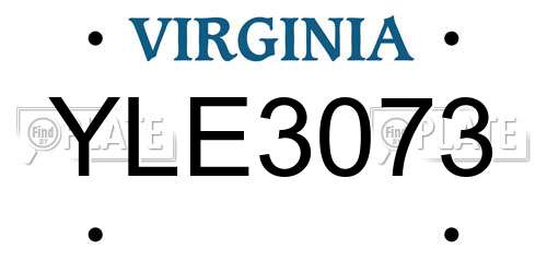 YLE3073 Virginia License Plate