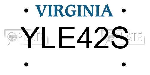 YLE42S Virginia License Plate
