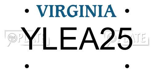 YLEA25 Virginia License Plate