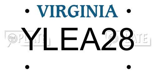YLEA28 Virginia License Plate