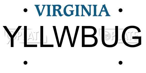 YLLWBUG Virginia License Plate