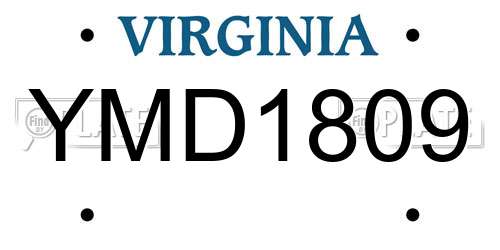 YMD1809 Virginia License Plate