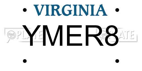 YMER8 Virginia License Plate
