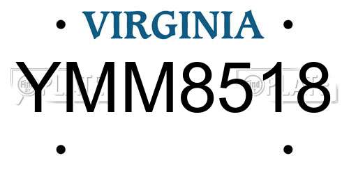YMM8518 Virginia License Plate