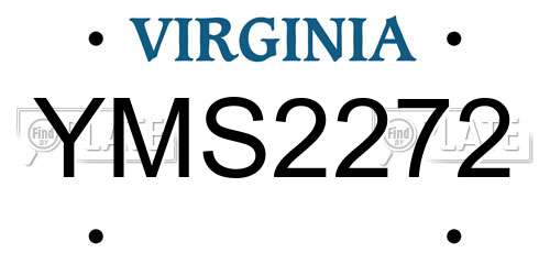 YMS2272 Virginia License Plate