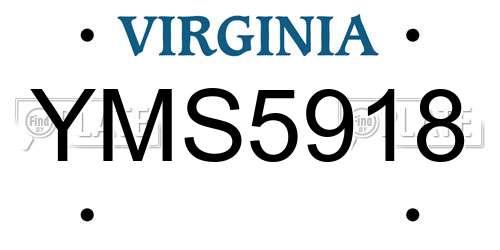 YMS5918 Virginia License Plate
